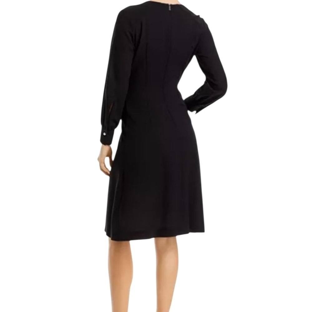 Hugo Boss | Classic Black Long Sleeve Faux Wrap Dagatta Dress (US Size 14) - Picture 16 of 16